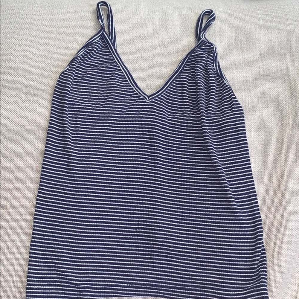 Brandy Melville navy blue striped tank